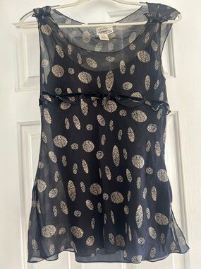 Max Studio Specialty Product 100% Silk Sheer with Lining Tank Top